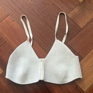 Anine Bing knitted bralette in cream/off-white size XS